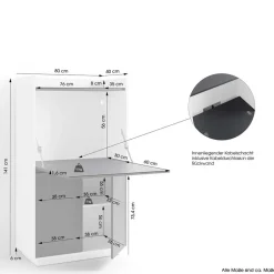 Moderner Sekretär in Weiß und Anthrazit - Exotica^Wohnen Online