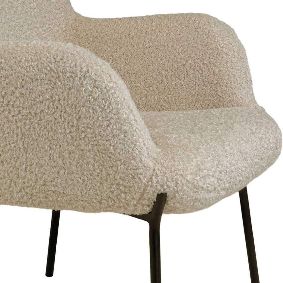 Moderner Sessel aus Webplüsch in Beige - Tessera^Wohnen New