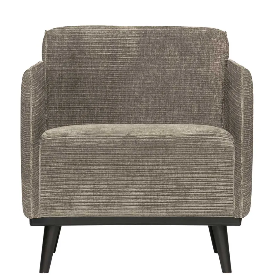 Wohnen Moderner Sessel mit Federkern in Graubraun - Shoh