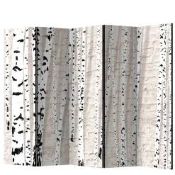 Moderner Skandi Paravent mit Birken & Mauer - Aron^Wohnen Hot