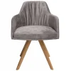 Moderner Tischsessel aus Velours Grau - Faunatia^Wohnen Hot