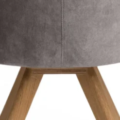 Moderner Tischsessel aus Velours Grau - Faunatia^Wohnen Hot