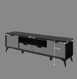 Wohnen Moderner TV Unterschrank in Weiß & Grau - Vadids