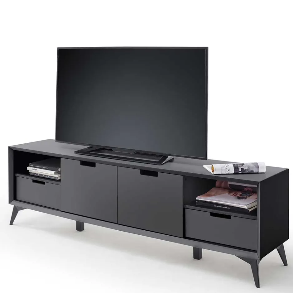 Wohnen Moderner TV Unterschrank in Weiß & Grau - Vadids