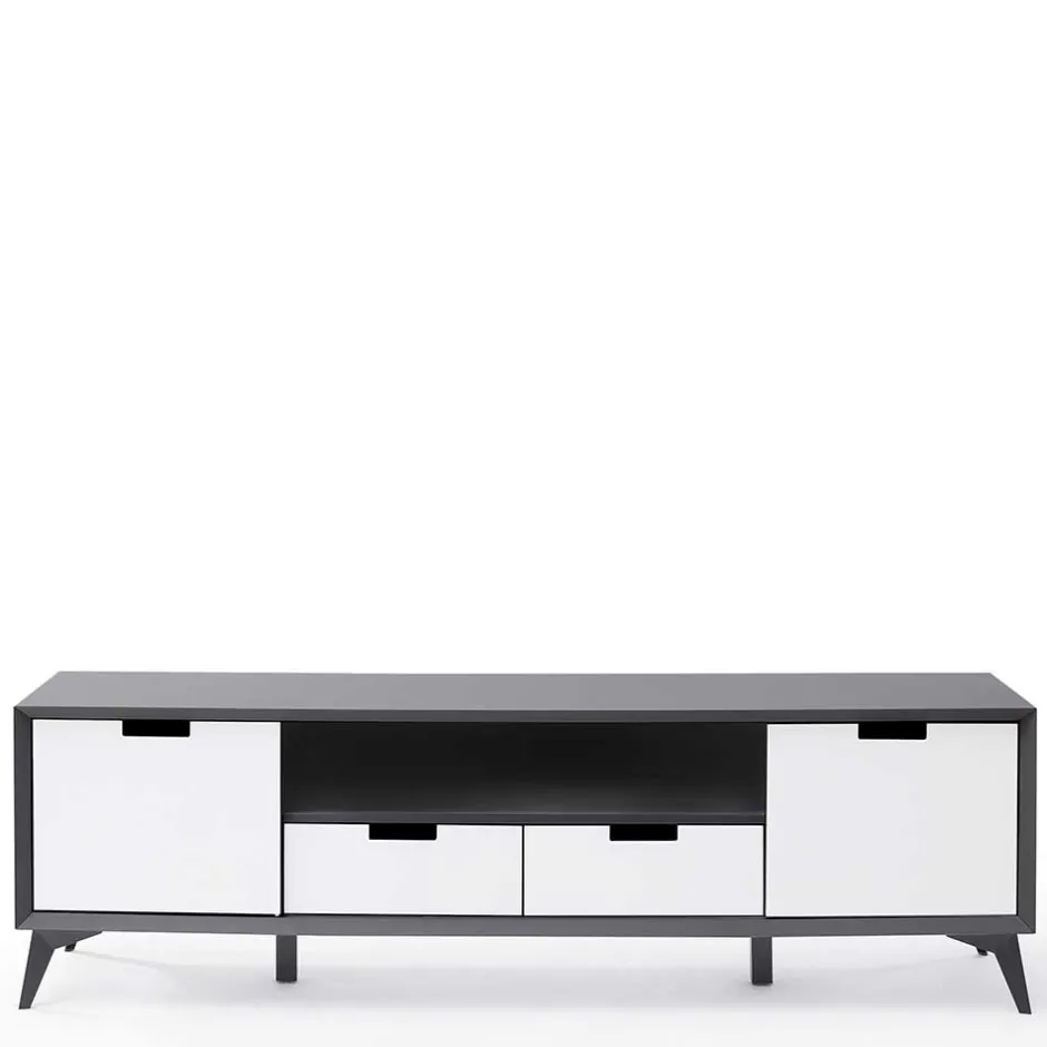 Wohnen Moderner TV Unterschrank in Weiß & Grau - Vadids