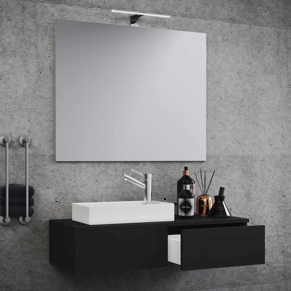 Wohnen Moderner Waschtisch & Badspiegel - Balisca (zweiteilig)