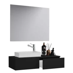 Wohnen Moderner Waschtisch & Badspiegel - Balisca (zweiteilig)