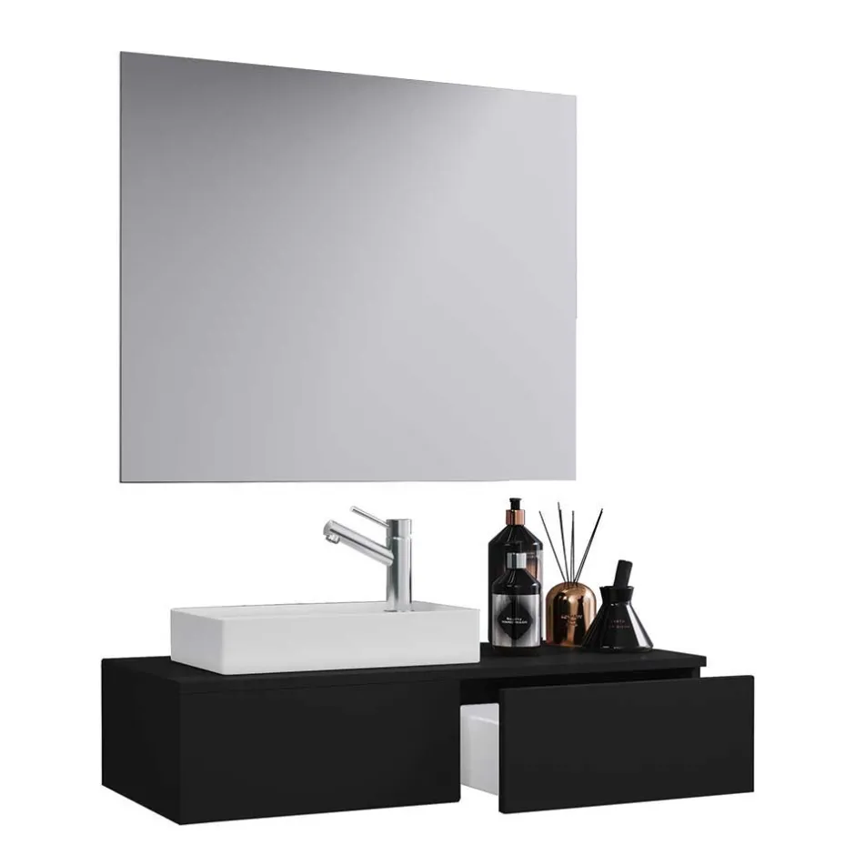 Wohnen Moderner Waschtisch & Badspiegel - Balisca (zweiteilig)