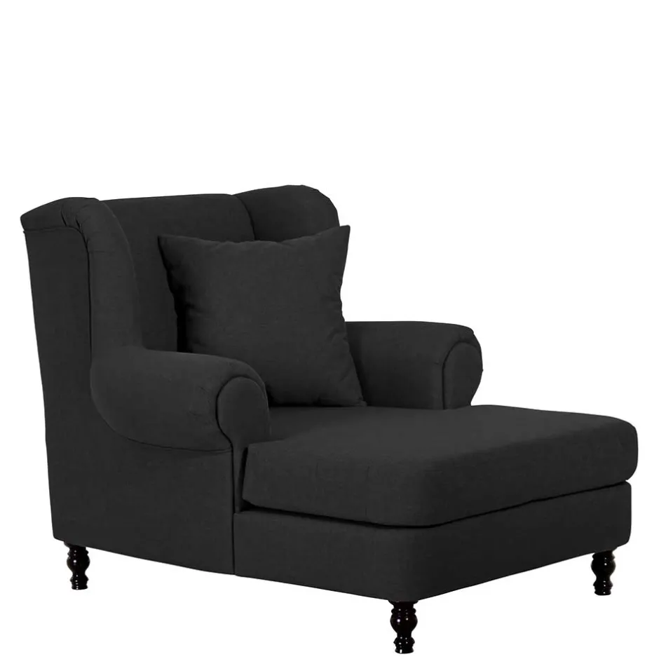 Moderner XXL Ohrensessel in Schwarz - Halolas^Wohnen Discount