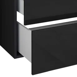 Wohnen Modernes Badmöbel Ensemble in Schwarz - Vinkoja (vierteilig)