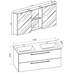 Wohnen Modernes Badmöbel Ensemble in Schwarz - Vinkoja (vierteilig)