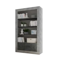 Wohnen Modernes Bücherregal in Grau zweifarbig - Bari