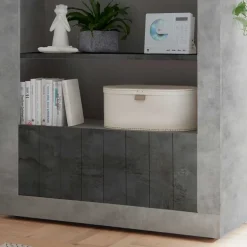 Wohnen Modernes Bücherregal in Grau zweifarbig - Bari