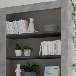 Wohnen Modernes Bücherregal in Grau zweifarbig - Bari