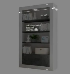 Wohnen Modernes Bücherregal in Grau zweifarbig - Bari