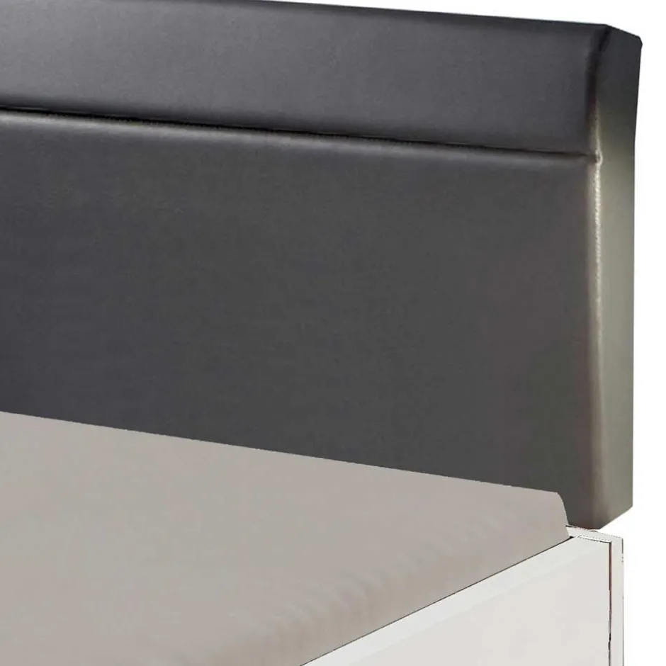 Wohnen Modernes Bett in Weiß mit Dunkelgrau - Oledra