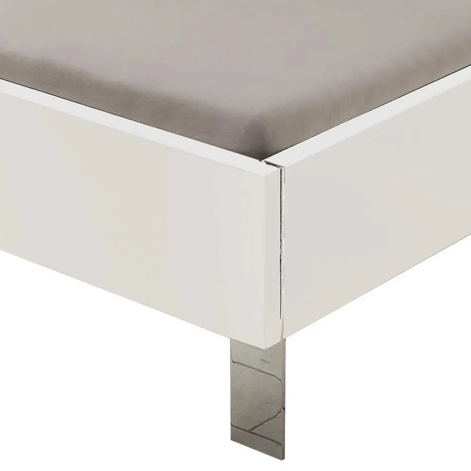 Wohnen Modernes Bett in Weiß mit Dunkelgrau - Oledra