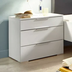 Wohnen Modernes Bett in Weiß mit Dunkelgrau - Oledra