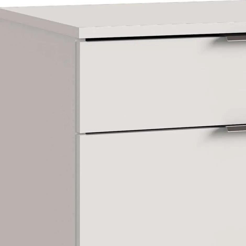 Wohnen Modernes Bett in Weiß mit Dunkelgrau - Oledra