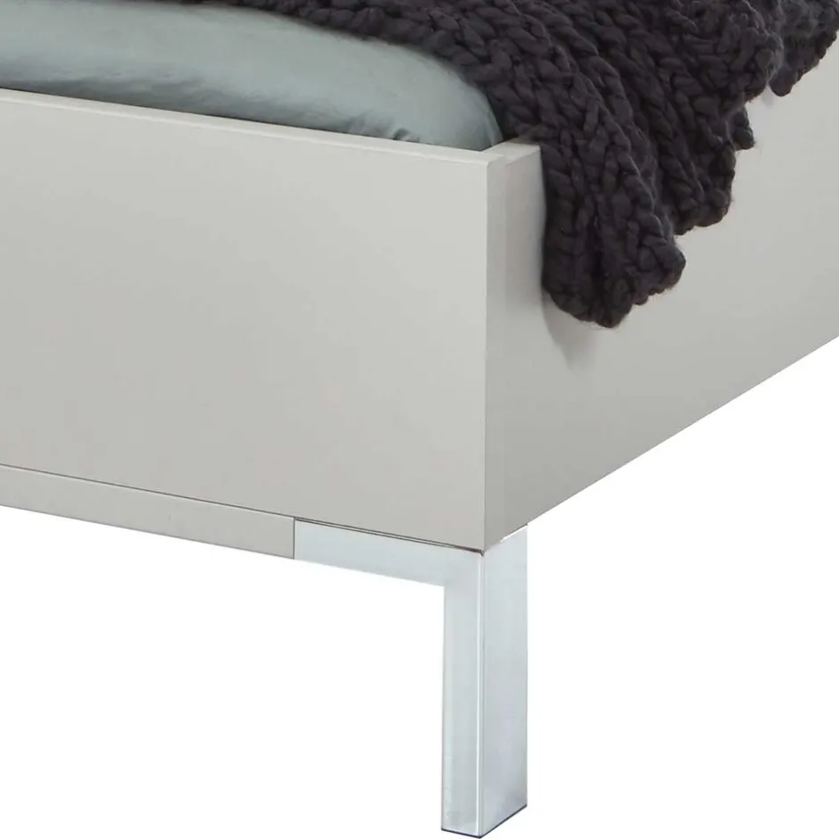 Wohnen Modernes Designbett in hellem Grau - Nucina