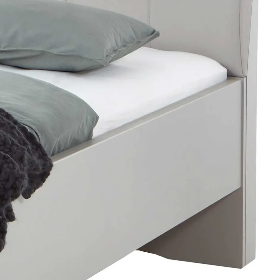 Wohnen Modernes Designbett in hellem Grau - Nucina