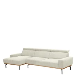 Wohnen Modernes Ecksofa in Creme Cordbezug - Caldizza