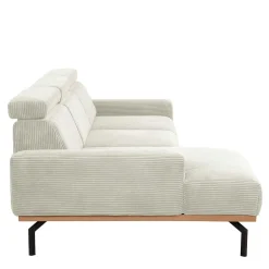 Wohnen Modernes Ecksofa in Creme Cordbezug - Caldizza