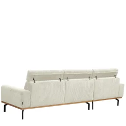 Wohnen Modernes Ecksofa in Creme Cordbezug - Caldizza