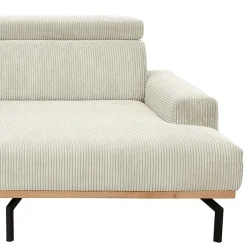 Wohnen Modernes Ecksofa in Creme Cordbezug - Caldizza