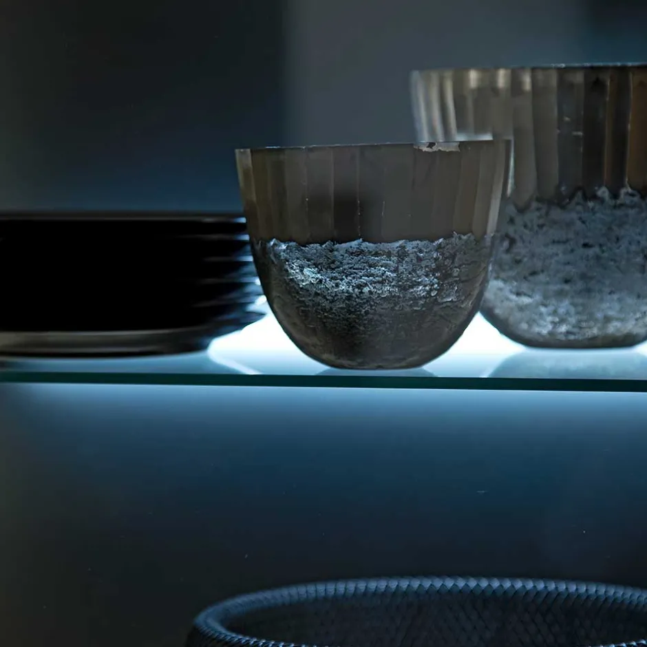 Modernes Eiche Sideboard mit Glaseinsätzen - Assela^Wohnen