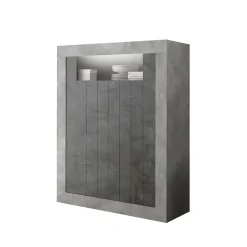 Wohnen Modernes Highboard in Hellgrau & Dunkelgrau - Crespian