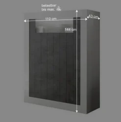 Wohnen Modernes Highboard in Hellgrau & Dunkelgrau - Crespian