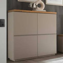 Wohnen Modernes Highboard in Taupe & Akazie - Anja