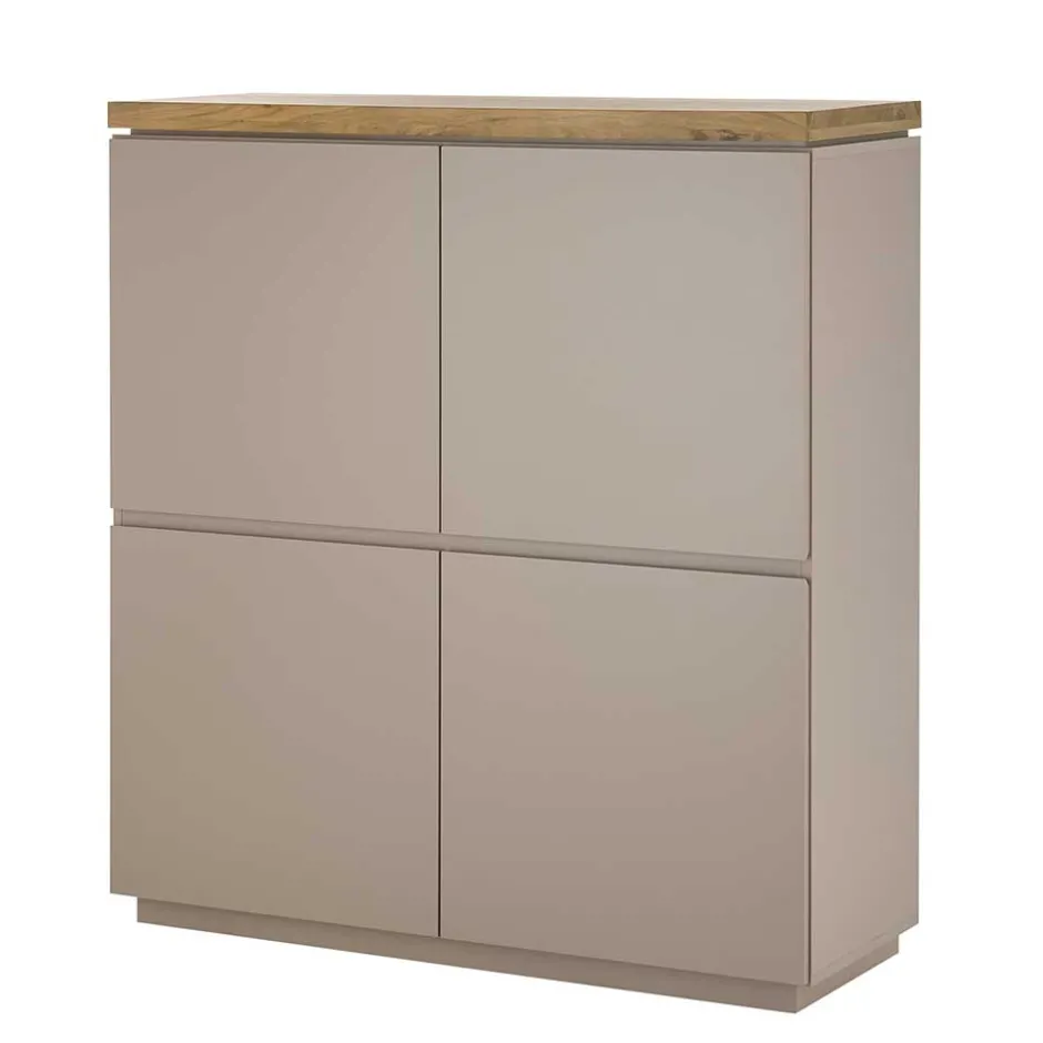 Wohnen Modernes Highboard in Taupe & Akazie - Anja