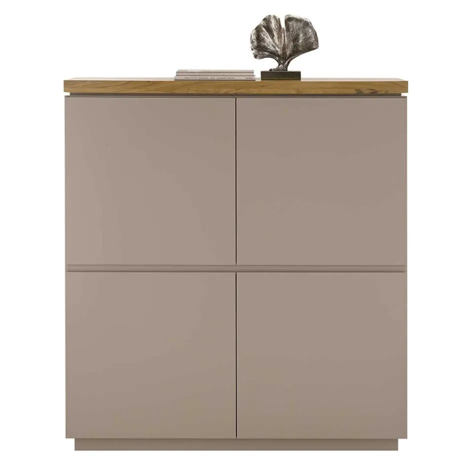 Wohnen Modernes Highboard in Taupe & Akazie - Anja