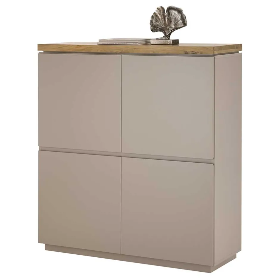 Wohnen Modernes Highboard in Taupe & Akazie - Anja