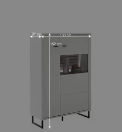 Modernes Highboard mit Glaseinsatz - Varzino^Wohnen New