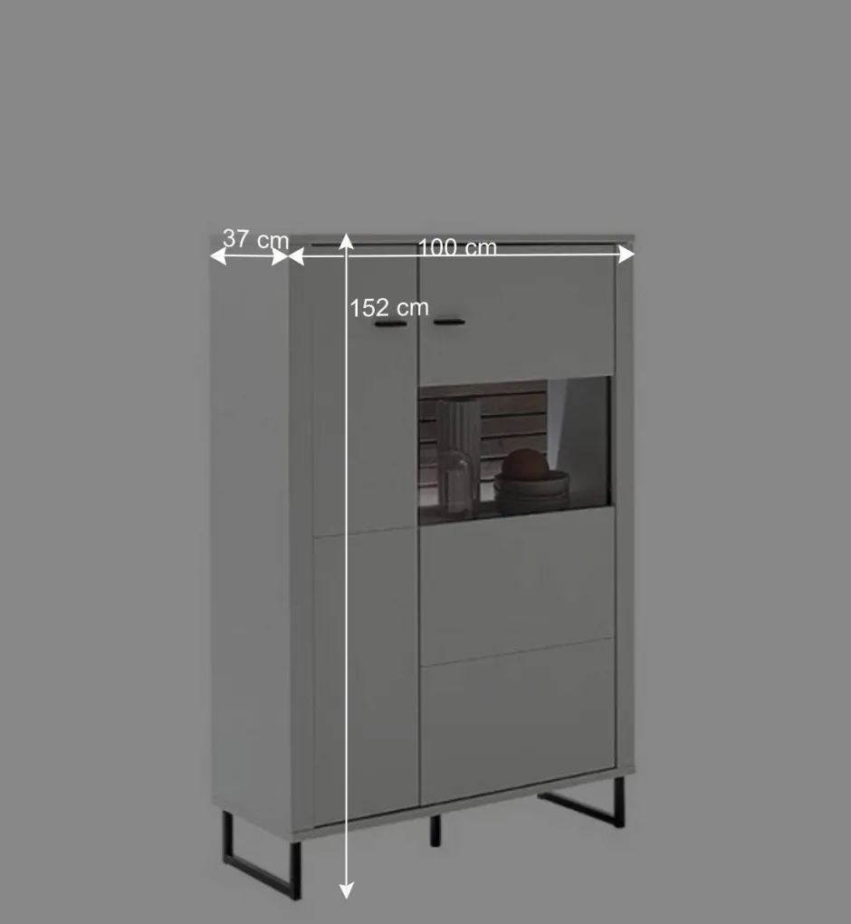 Modernes Highboard mit Glaseinsatz - Varzino^Wohnen New