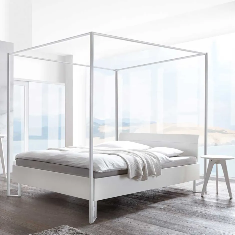 Modernes Himmelbett in Weiß - River^Wohnen Hot