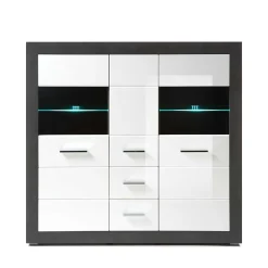 Wohnen Modernes Hochglanz Highboard in Weiß - Istensa