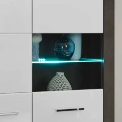 Wohnen Modernes Hochglanz Highboard in Weiß - Istensa