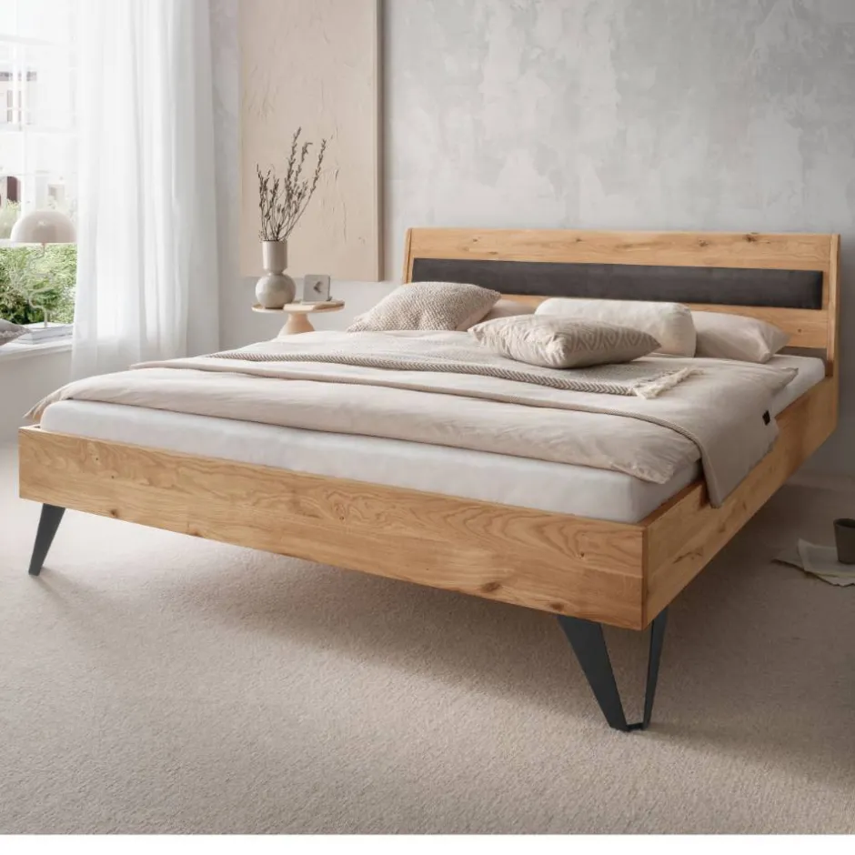 Wohnen Modernes Holzbett in Wildeichefarben - Dizamora