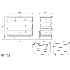 Modernes Kinderzimmer in Grau - Suzanas (dreiteilig)^Wohnen New