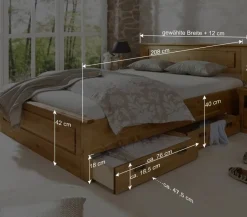 Modernes Landhausbett aus Kiefer - Inhusa^Wohnen Sale
