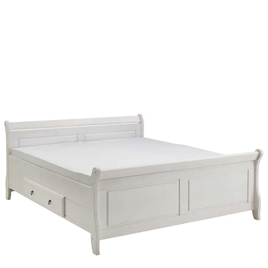Modernes Landhausbett in Weiß - Kazanova^Wohnen Best