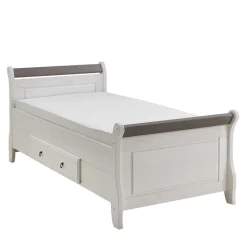 Modernes Landhausbett in Weiß & Grau - Caneon^Wohnen Sale