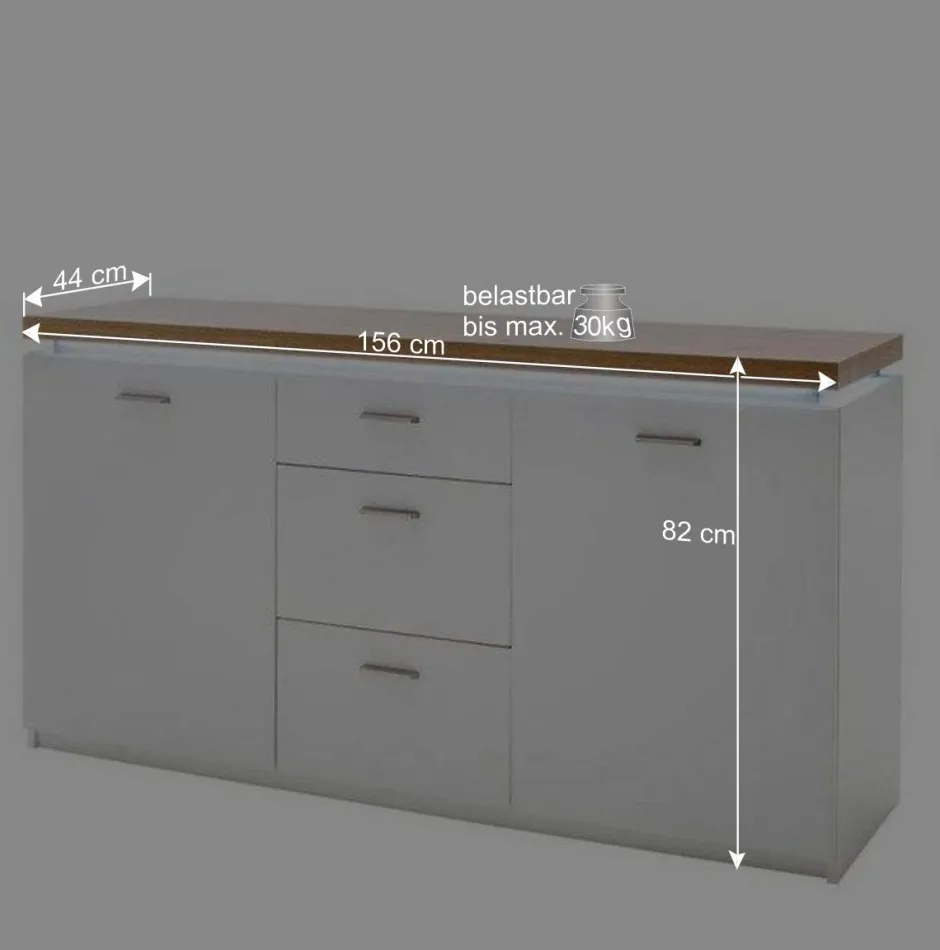 Wohnen Modernes Sideboard mit LED Beleuchtung - Nusenia