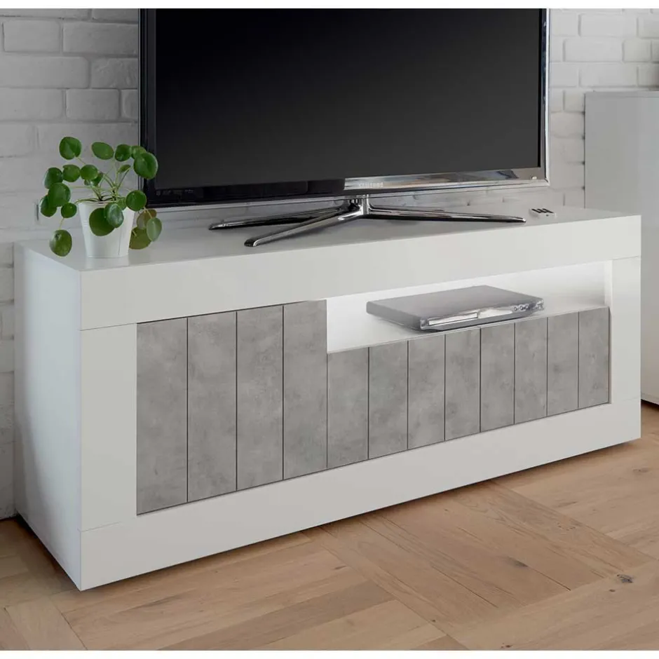 Modernes TV Element in Hochglanz Weiß - Niris^Wohnen Online