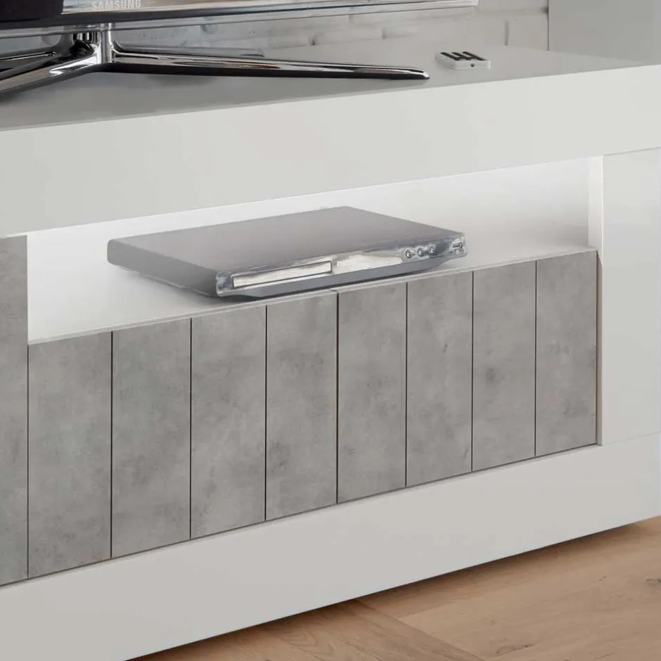 Modernes TV Element in Hochglanz Weiß - Niris^Wohnen Online