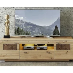 Modernes TV Lowboard in Holzoptik Wildeiche - Iniaco^Wohnen Discount